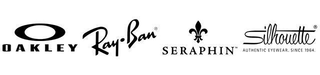 vendor logos: Oakley, Ray-Ban, Seraphin, Silhouette